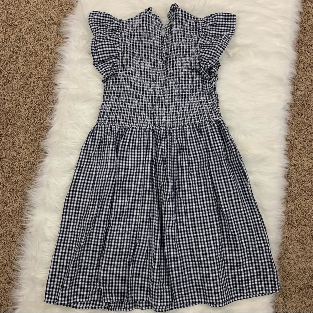 Time and Tru Black and White Plaid Smocked Ruffle Dress - Picture 15 of 15